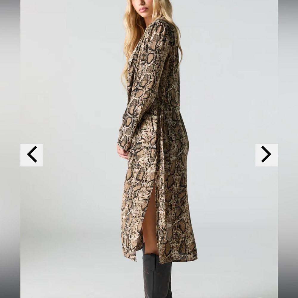 Snake Print Long Cardigan